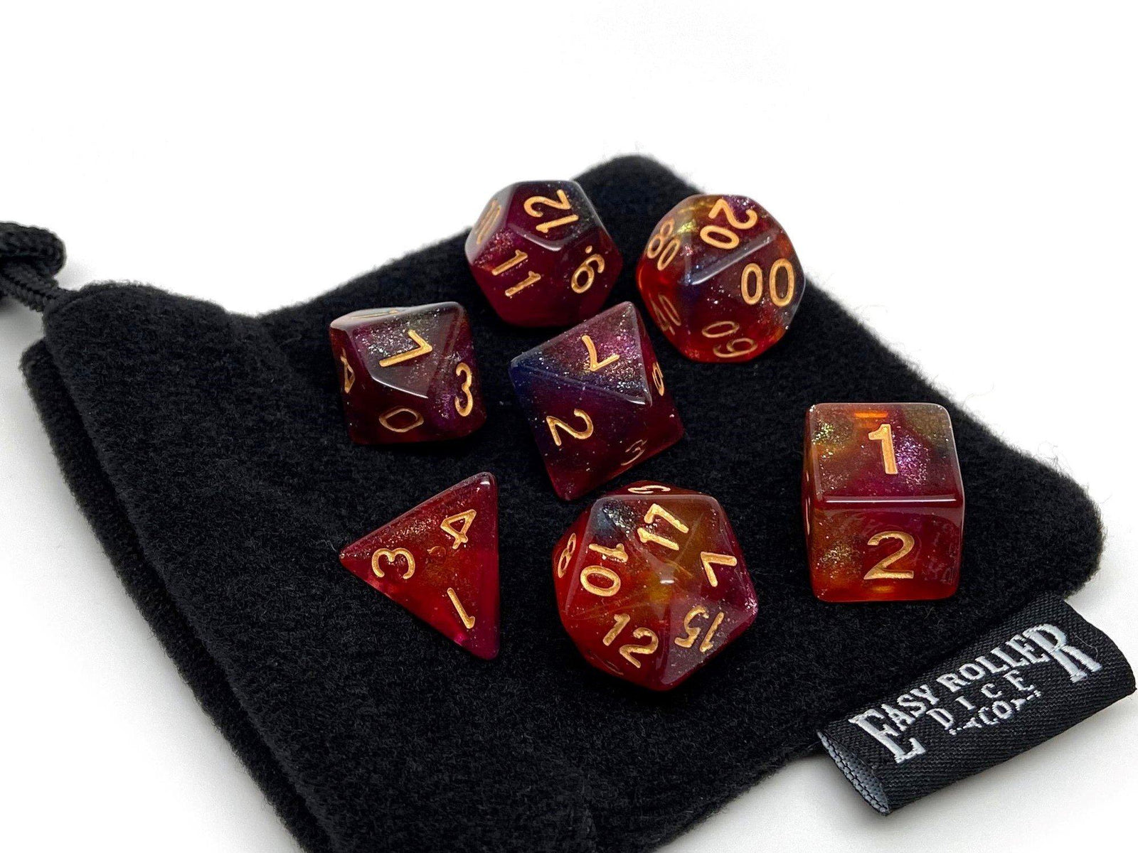 Rainbow Stardust Dice Collection - 7 Piece Set