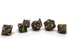 Hollow Metal Copper Cthulhu Dice Set - Green Numbering