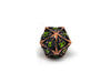 Hollow Metal Copper Cthulhu Dice Set - Green Numbering