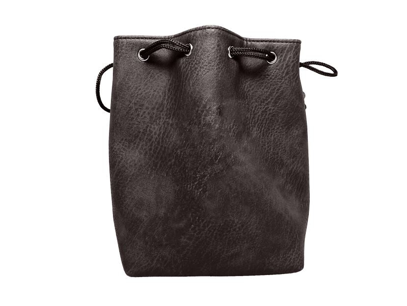 black leather dice bag