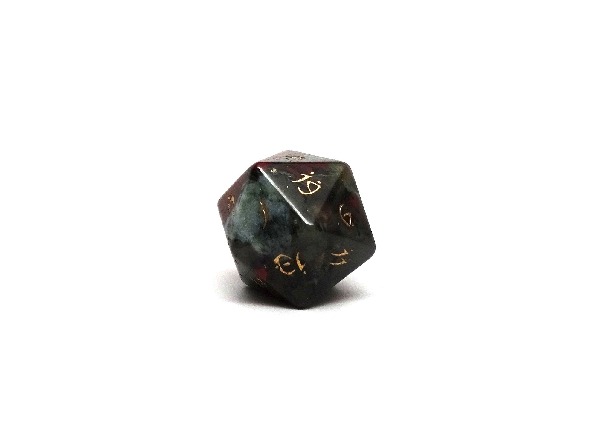 African Bloodstone d20 dice