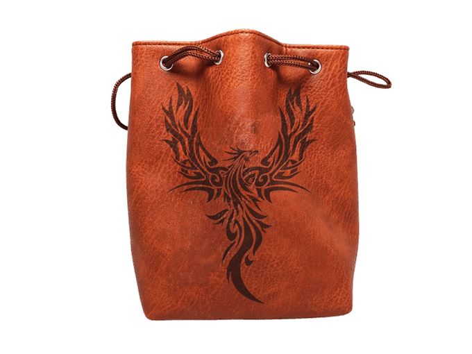 leather brown phoenix dice bag