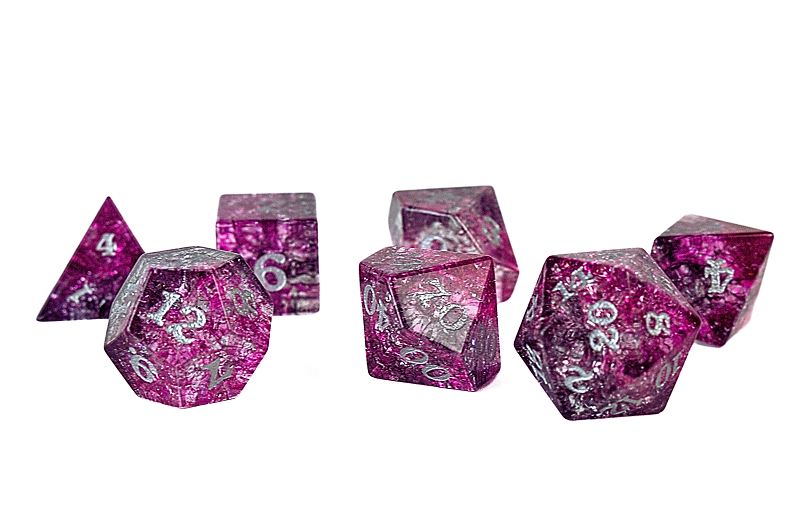 Pink Cosmos - Glass Dice Set