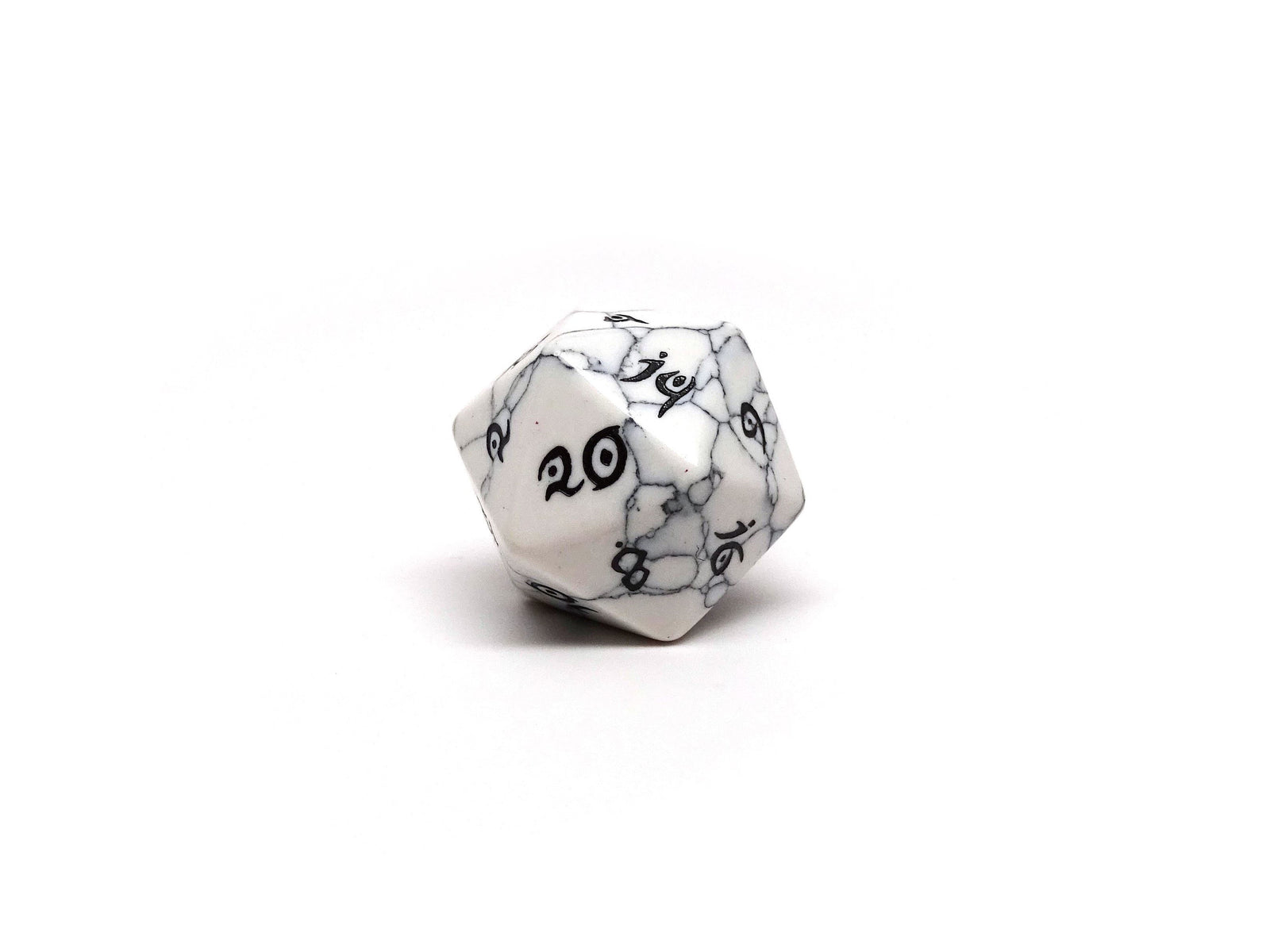 white howlite d20